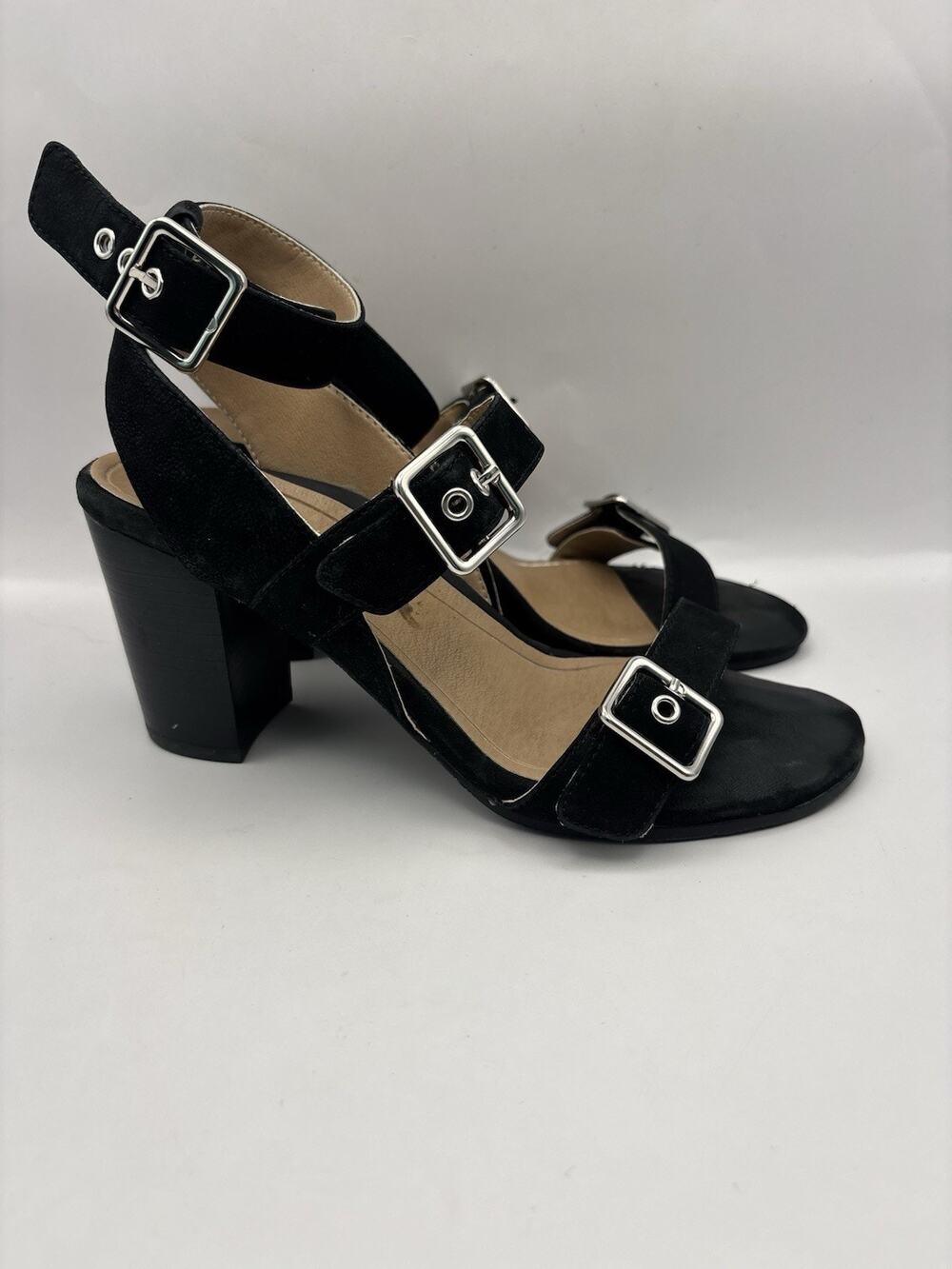 Vionic Perk Carmel Black Block Heels Women Size 7.5
